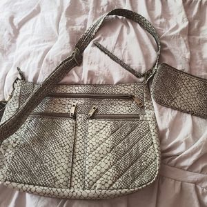Stylish Travelon Anti-Theft Snakeskin print bag